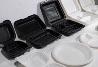 Boîtes alimentaires carrées à emporter et compatibles micro-ondes, réutilisables et en matériaux recyclés, emballages alimentaires écologiques et durables pour la restauration