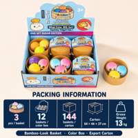 Jouets Squishy Mini-Baguettes en PU Souple à Remontée Lente en Forme d'Aliments, Jouets Anti-Stress à Presser avec Boîte de Présentation pour la Vente au Détail