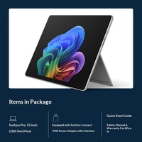 Venta Directa de Fábrica, Microsoft Surface Pro de 13 Pulgadas (12.ª Generación), Portátil 2 en 1, Snapdragon X2 Plus, 16 GB, 512 GB, Platino