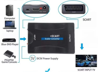 1080P HD zu SCART zu HD Composite Video Stereo Konverter Audio Adapter mit USB-Kabel für Sky Box HD TV DVD STB