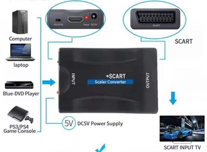 Convertisseur vidéo stéréo HD 1080P vers SCART avec <span class=keywords><strong>adaptateur</strong></span> audio et câble <span class=keywords><strong>USB</strong></span> pour Sky Box, TV HD, DVD, STB - Product Image 6