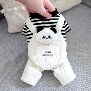 Grosir tebal hangat nyaman hewan peliharaan empat kaki pakaian kartun lucu musim dingin pakaian anjing Jumpsuit - Product Image 2