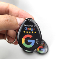 En Stock: Etiqueta NFC de 13.56mhz con Chip Personalizado Negro para Reseñas de Google, Etiqueta de Epoxy RFID para Redes Sociales