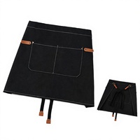 Tablier de travail vintage en toile avec logo personnalisé, poches et taille ajustable, pour barista, café, restaurant, fleuriste, hommes et femmes