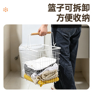 Three Tier Laundry Basket White Wire Mesh Storage Rack With Wheels Portable Clothing Organizer For Bathroom Bedroom - Product Image 2