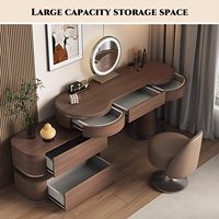 Ensemble de coiffeuse de luxe moderne avec éclairage LED, miroir et tiroirs pour hôtels