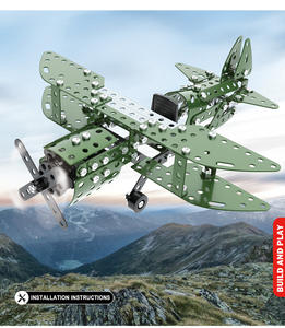 Kit de construction métallique Avion de chasse – <span class=keywords><strong>Cadeau</strong></span> <span class=keywords><strong>pour</strong></span> garçons – Jouet d'aviation STEM avec gravure personnalisée – Vente en gros sur mesure - Product Image 4