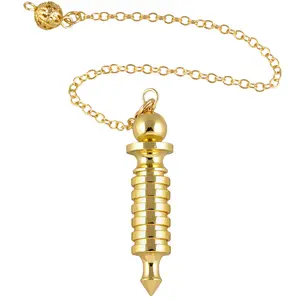 Divination Reiki Chakra Tool Chamber Pendulum Retro Brass Metal Dowsing Pendulum Meditation Spiritual Tool