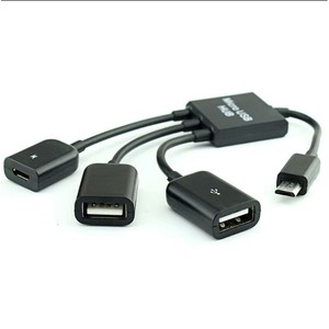Micro <b>Usb</b> Otg Hub <b>Splitter</b> 3 In 1 With Dual <b>Usb</b> Ports For Mouse Keyboard Charging - Product Image 1