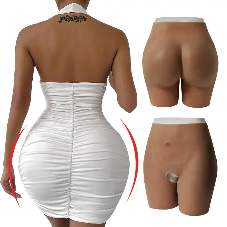 Mulheres Africano Shapewear Falso Calcinha Silicone Big Butt Lifter e Hip Shaper Underwear Acolchoado Quadris Shaper Silicone Nádega Calças