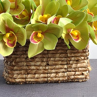 Bouquet d'orchidées en soie 3D réaliste en relief, fleurs artificielles de Cymbidium, style naturel, décoration de mariage, de maison ou de bureau