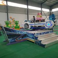 Chaud!!! Jeux amusants pour enfants Manèges de parc d'attractions Voiture volante portable Crazy F1 Spin sur remorque