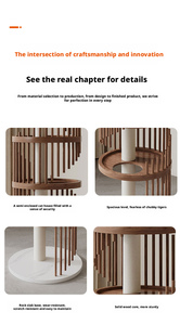 ต้นไม้แมวในบ้านทำจากไม้เนื้อแข็ง เป็นมิตรกับสิ่งแวดล้อม ทนทาน |   คอนโดแมวแบบประหยัดพื้นที่พร้อมเตียง ที่นอนทำจากไซซอล และโครงปีนป่ายออลอินวัน - Product Image 4