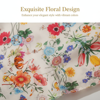 Écharpe longue légère en satin de soie imprimée florale vintage personnalisable pour femme adulte, châle d'été, vente en gros