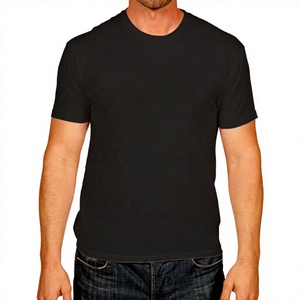 Camiseta de Manga Corta para Hombre, Cuello Redondo, 100% Algodón, Corte Regular, Casual, Tejido con Estampado por Transferencia Térmica, Ecológica, 240g, Color Negro - Product Image 1