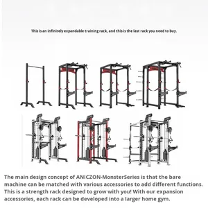 Máquina Smith, Soporte para Sentadillas, Soporte <span class=keywords><strong>de</strong></span> Entrenamiento Comercial <span class=keywords><strong>de</strong></span> Expansión Infinita, Multifuncional, <span class=keywords><strong>de</strong></span> Acero, No Plegable, Completo para Gimnasio - Product Image 4