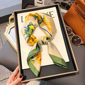 Silk <b>Scarf</b> Square 70x70cm Printed Retro English Lettering Fashion Neck <b>Scarf</b> For Women Spring 2025 - Product Image 3