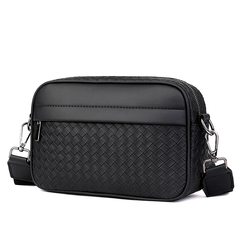 Tùy chỉnh thời trang chất lượng cao PU ngực Túi Messenger Túi thiết kế người đàn ông dệt da vai Crossbody Túi