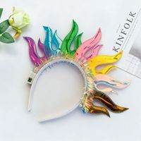 Serre-tête LED 2026 à effet flamme arc-en-ciel, accessoire de costume pour Halloween, Noël, fêtes et spectacles pour enfants et adultes