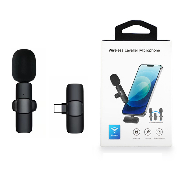 Type C Interface Double Chest Microphone Wireless Professional Rechargeable Microphone Wireless Vlog Wireless Microphone