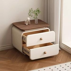 Mesita de noche de estilo crema moderna, pequeña mesita de noche, instalación sencilla para el hogar, nueva mesita de noche moderna para dormitorio - Product Image 3