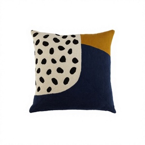 Luxury Wool Cushion Cover Kashmiri Embroidery Handmade Chain Stitch Geometric Vintage Design Hot Decorative <b>Throw</b> <b>Pillows</b> - Product Image 1