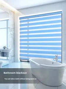 حجم مخصص التلقائي ظلال الأسطوانة بمحركات التعتيم الستائر الكهربائية حمار وحشي النسيج نمط أفقي للنوافذ المدمج في - Product Image 5