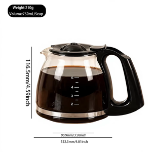 Cafetière à filtre avec carafe transparente, capacité 750 ml, écologique, pour la maison et la cuisine, boissons chaudes - Product Image 2