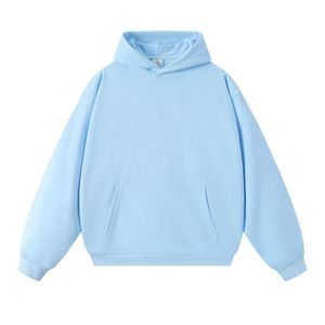 Sweat à capuche sans cordon en coton épais 380g, avec logo brodé, <span class=keywords><strong>édition</strong></span> large, pour hommes et femmes, vêtements de travail, poche - Product Image 1