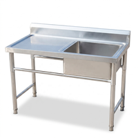 Évier compact en acier inoxydable 304 pour camion de restauration avec armoire de rangement à 3 compartiments pour remorque de concession et cuisine mobile