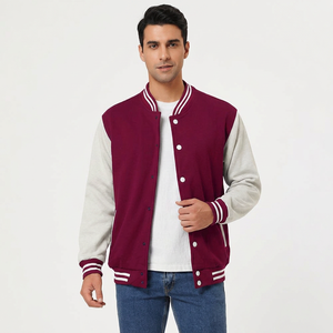 Nouvelle veste pour homme 2025, corps en laine et manches en cuir, veste universitaire à capuche rouge personnalisée, veste universitaire de première classe, veste de sport, veste de neige - Product Image 1
