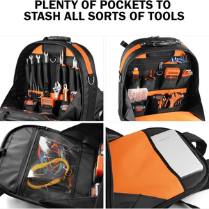 Mochila Portaherramientas Multibolsillos para Electricista, Nueva, con Cierre y Material Oxford Reforzado - Product Image 4