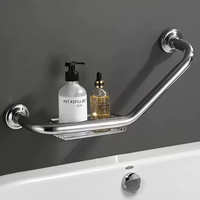 Glossy 135 °   Barre d'appui de sécurité pour salle de bain et douche, en acier inoxydable, à montage mural en forme de coin incliné, pour personnes handicapées