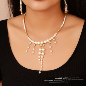 Collar de Moda con Cuentas, Acero Inoxidable 316L, Baño de Oro PVD, Diseño de Perlas Resistentes y Sostenibles - Product Image 3
