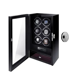 Direct Supplier Luxury Fingerprint Unlock Smart Remote Control Touch Screen Watch Box 6 Slots Watch Winder GC03-L26BB-L-ARF