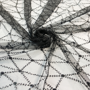 Vải Váy Cưới Đính Kim Sa Lưới Ren Duyên Dáng Vải Tuyn Thêu Hạt Cườm Nigeria Vải Ren Váy Dạ Hội Đính Kim Sa - Product Image 4