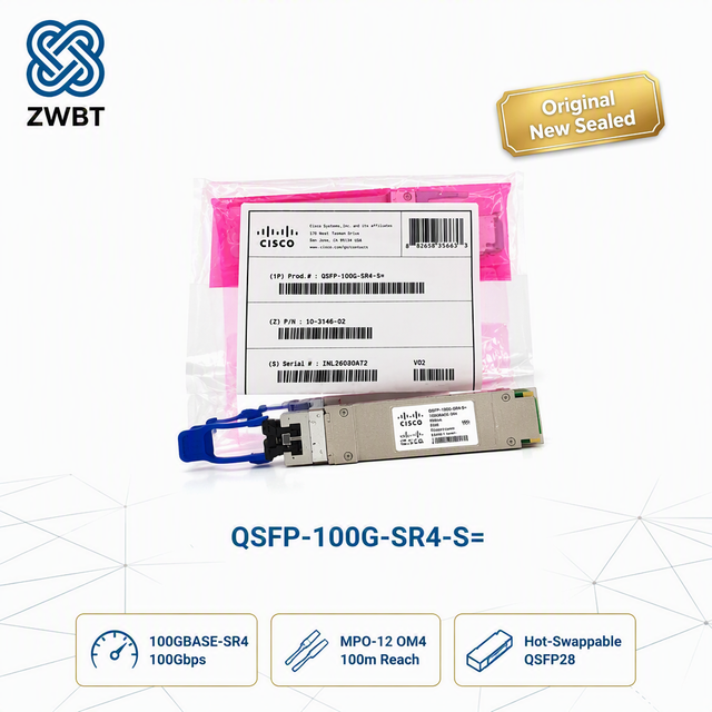 Cisco QSFP-100G-LR4= 100GBASE LR4 QSFP Transceiver 10km Over SMF for FTTH/FTTB/FTTX Solutions