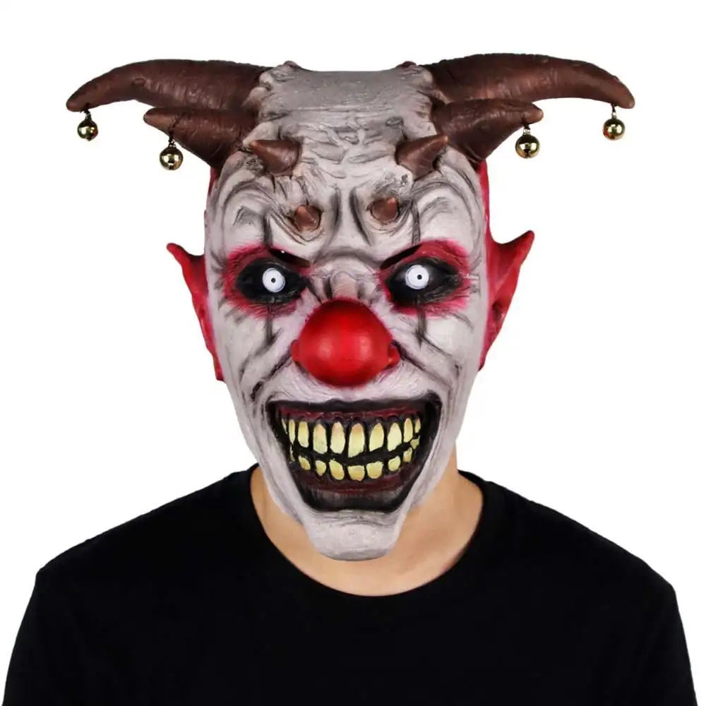 Dasheng Factory produttore Creepy Evil spaventoso Bell Clown maschera di Halloween Latex Evil Jester Clown Party Mask