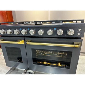 Gas <b>Range</b> 48 Inch 7 Burner With Oven Convection Freestanding Black Stainless Steel American Style - Product Image 3
