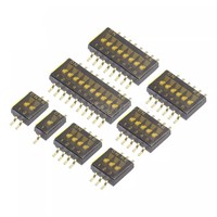 Interrupteur DIP DS-03B Eker Bleu 3 pôles SPST à travers trou, bornes en bronze phosphoreux plaqué or, 100mA 50VDC, pas de 2,54 mm, -20-70°C
