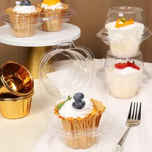 Imee Recyclebaar Food Grade Huisdier Individuele Cupcake Containers Plastic Cupcake Dozen Houders Stapelbaar Cupcake Carrier