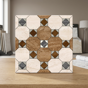 Carreaux de sol en céramique marocains 300x300mm, motif floral coloré émaillé, finition mate, pour cuisine et salon - Product Image 4
