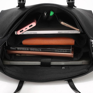 Large Capacity Work Business PU Leather Tote Bag Fashion Portable Shoulder Tote Bag <strong>Laptop</strong> <strong>Handbag</strong> for <strong>Women</strong> Daily - Product Image 2