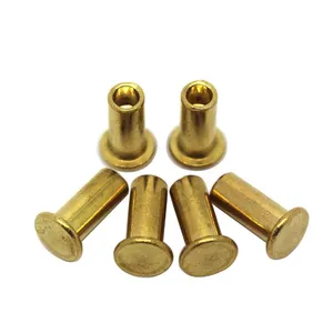 China Factory Customized Brass Semi Tubular Flat Head Rivet DIN7338 Brass 12mm Hollow Tubular Rivets