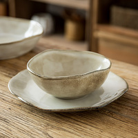 Bol en céramique de style moderne ensemble de vaisselle variable four en forme spéciale fond plat ménage bol à salade de légumes assiette présente