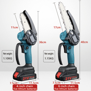 Mini tronçonneuse sans fil de 6 pouces, tronçonneuse portable 21V, cisailles à chaîne pour l'élagage des arbres de cour - Product Image 1