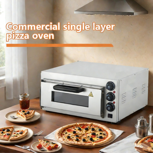 <span class=keywords><strong>Four</strong></span> à pizza <span class=keywords><strong>électrique</strong></span> commercial 2KW en acier inoxydable 304 avec convection automatique, 1 plateau, air chaud, haute productivité, eau et blé - Product Image 6