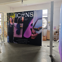 Stand d'exposition modulaire personnalisé avec éclairage LED en tissu SEG et comptoir pour salon professionnel
