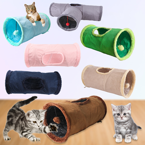 Giocattoli Interattivi Educativi per Gatti in Camoscio e Pile, Tunnel Pieghevoli per Gatti, Passaggio per Animali Domestici - Product Image 1