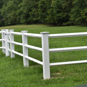 Diamond Post &amp; Rail, Horse <strong>Stallion</strong> Rail Fence, White <strong>Black</strong> Vinyl Diamond Rail Fencing - Product Image 1